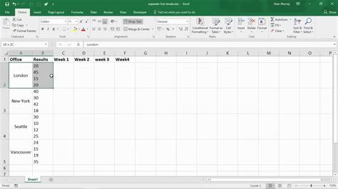 Split Multiple Lines Into Separate Cells Excel Trick Youtube