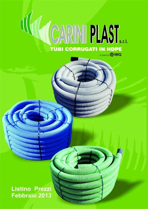 Pdf Catalogo Tubi Corrugati In Hdpe Cariniplast It Corrugati In