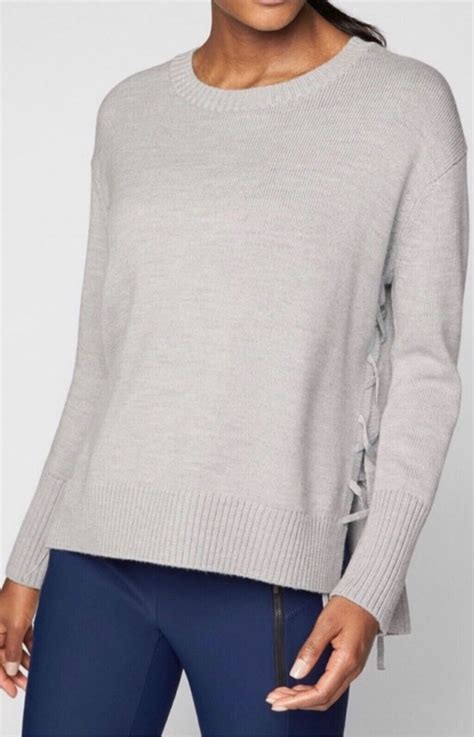 Athleta Nopa 100 Merino Wool Side Tie Lace Sweater G Gem