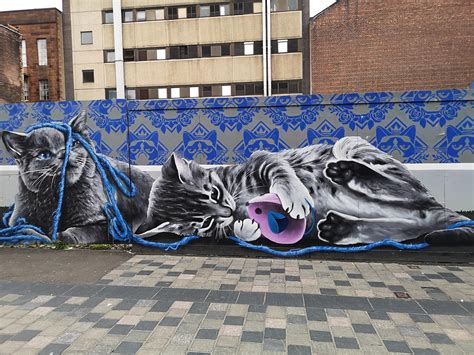 Cat Mural In Glasgow Scotland Rpics