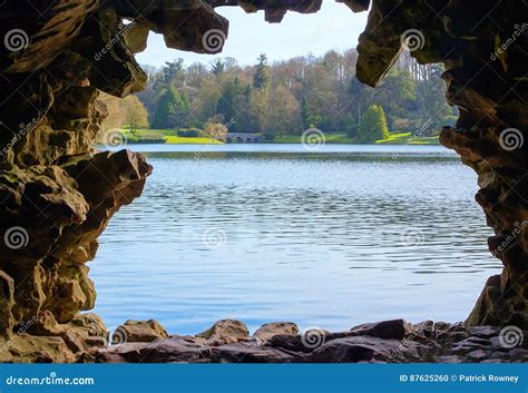 Stourhead Garden Bridge From The Grotto Stock Photo Image Of Bridge