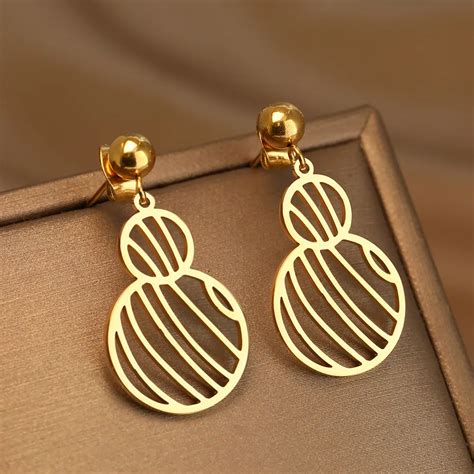 Boucles D Oreilles En Acier Inoxydable Pour Femmes Bijoux La Mode