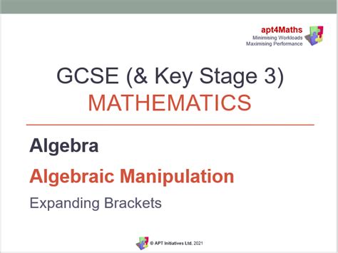 apt4Maths: EXPANDING BRACKETS PowerPoint for GCSE Maths (Lesson 4 of 8 ...