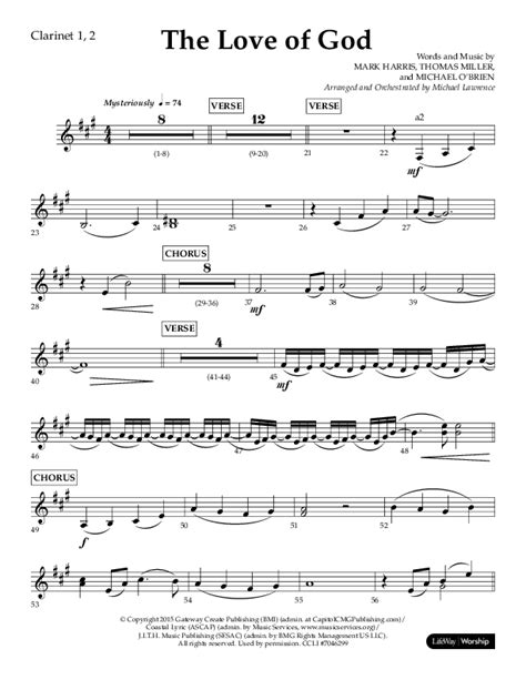 The Love Of God Choral Anthem Satb Clarinet Sheet Music Pdf Lifeway