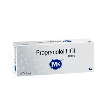 Propranolol HCI 40 Mg MK Caja X 30 Tabletas