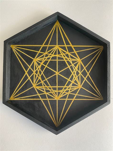 Metatron S Cube Crystal Grid Sacred Geometry Wooden Etsy UK