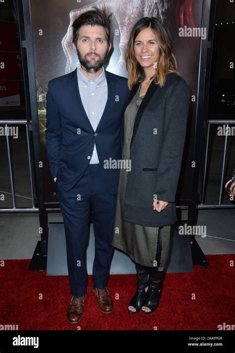 LOS ANGELES, CA - NOVEMBER 30, 2015: Actor Adam Scott & wife Naomi ...