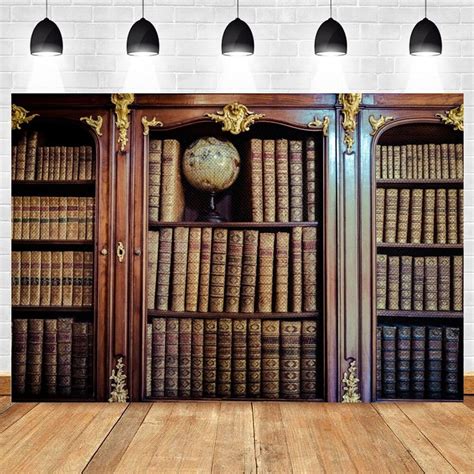 Bookshelf Backdrop Vintage Bookcase Magic Books Grunge Ancient Library