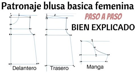 Paso a paso de patronaje blusa básica femenina Bien explicado y fácil