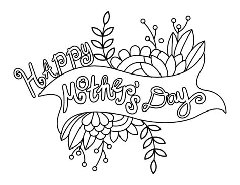 Printable Happy Mother S Day Banner Coloring Page