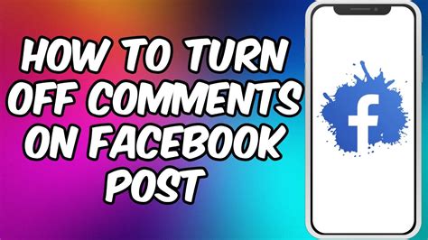 How To Turn Off Comments On Facebook Youtube