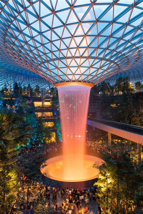 Jewel Changi Airport In Singapore At Night Changi Airport Singapore