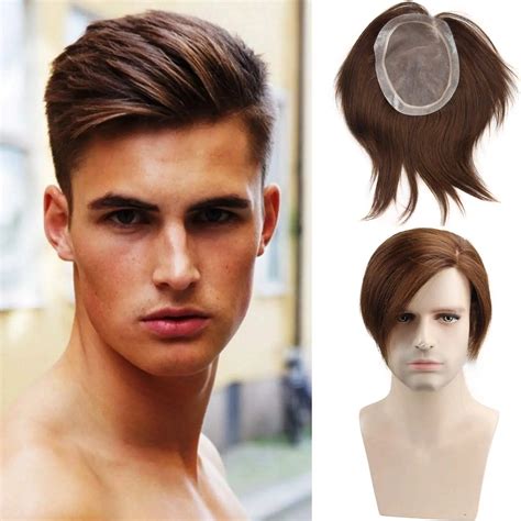 In Stock Mens Toupee100 European Virgin Human Hair Toupee For Men Human Hair Pieces With Soft