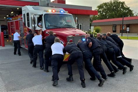 St Marys Firefighters Hold Push In Ceremony For New Fire Truck