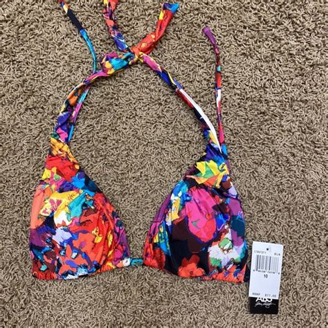 Abs Allen Schwartz Swim Abs Bikini Sz String Halter Top Sz 8 Bottom