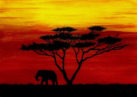 Sunset on the Serengeti Painting by Michael Vigliotti