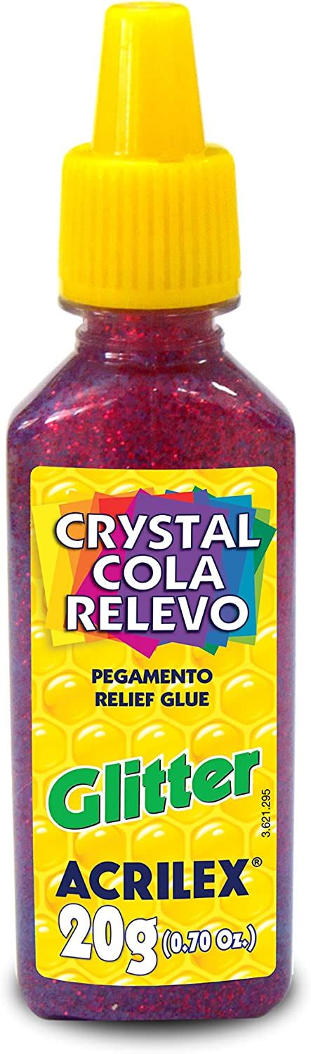 Cola Crystal Relevo Jelly 6 Cores 20g Acrilex Amazon Br