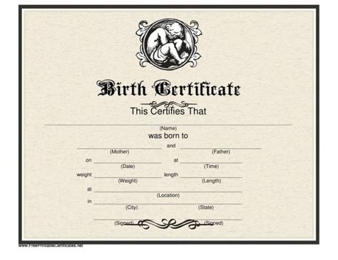 Fake Birth Certificate Template - FREE DOWNLOAD - Printable Templates Lab