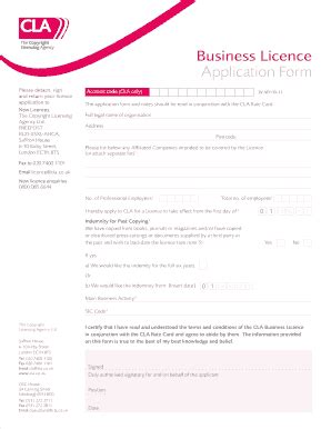 Fillable Online Business Licence Application Form Copyright Licensing