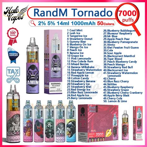 Original Randm Tornado 7000 Puff E Cigarettes 16ml Pre Filled Pod Puffs