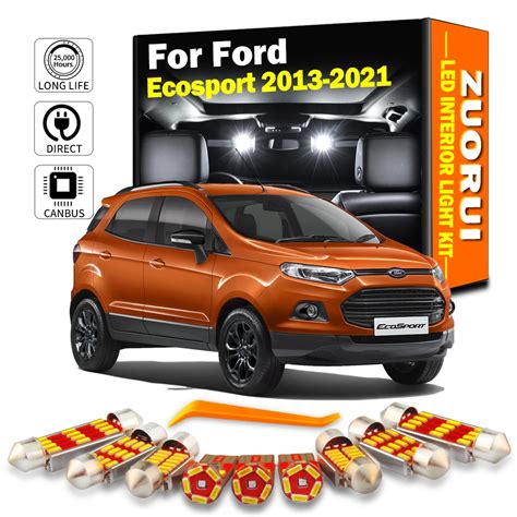 ZUORUI 13Pcs Canbus LED Interior Dome Light Kit For Ford Ecosport 2013