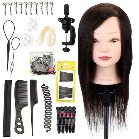 Neverland Hair Styling Training Head Real Hair Dummy Doll Salon