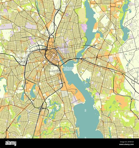 Vector City Map Of Providence Rhode Island Usa Stock Vector Image