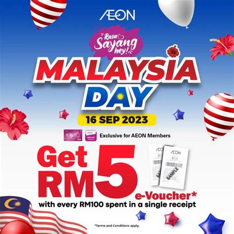 AEON Malaysia Day FREE Voucher Promotion Get RM5 Voucher For Every