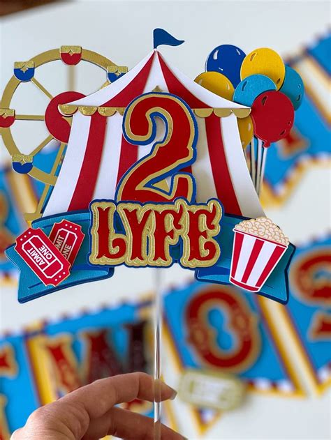 Circus Cake Topper Carnival Cake Topper Circus Party Circus Birthday Etsy Carnival Cakes