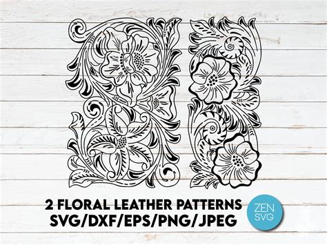 Western Tooled Leather Svg Tooling Floral Pattern Svg Etsy In