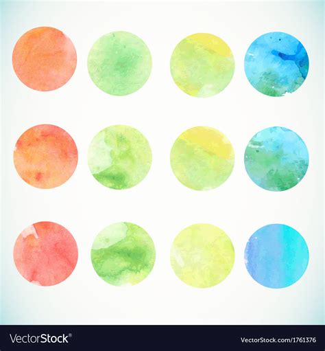 Watercolor Circle Design Elements Royalty Free Vector Image