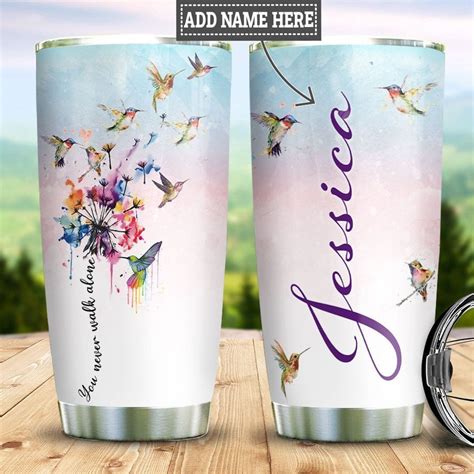 Dandelion Hummingbird Personalized Tumbler Teeuni