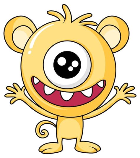 Lindo Personaje De Monstruo De Un Ojo Vector Premium