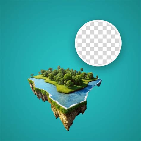 Premium Psd Fictitious Floating Island