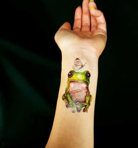 FROG Temporary Tattoo Frog Tattoo Multicolor Temporary Etsy