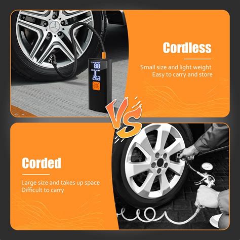 Tire Inflator Portable Air Compressor Cordless Tire Inflator With Digital Lcd Pressure Gauge