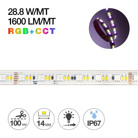 Striscia Led V W Rgb Cct Luce Colorata E Kelvin