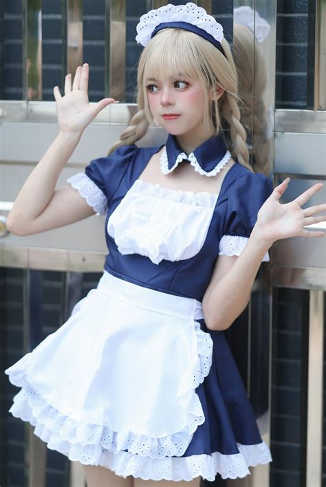 Japanese Cute Maid Clothes Classic French Maid Cosplay Etsy