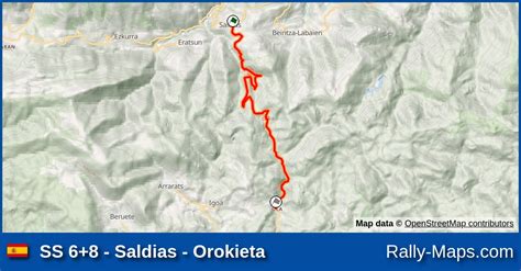 Ss 68 Saldias Orokieta Stage Map Rally Ciudad De Pamplona 1996 🌍