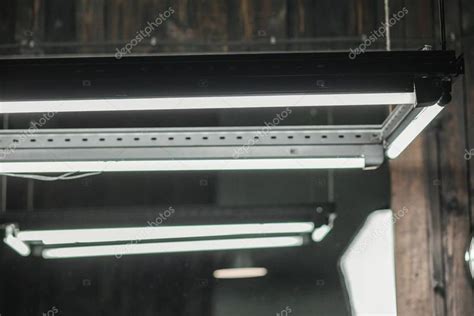 Close Lamps Being Part Modern Illumination Indoors Stock Photo