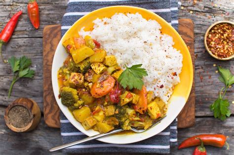 This Vegan Yellow Curry With Tofu Is Flavorful Packed With Veggies