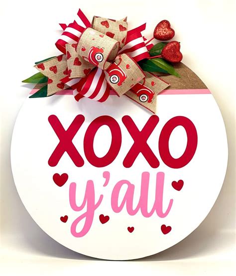 16 Xoxo Yall Door Hanger Valentines Day Door Hanger Etsy Door