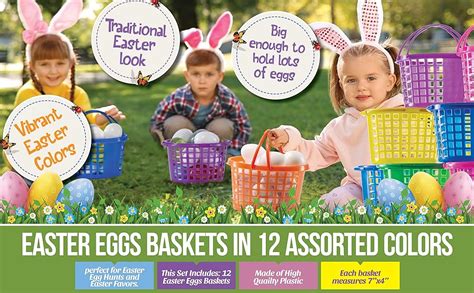 Prextex Easter Eggs Basket Great For Easter Egg Hunts And Easter Eggs Festival