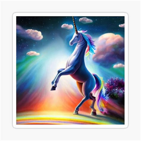 Rainbow Unicorn Painting Sticker For Sale By Apexartz Redbubble