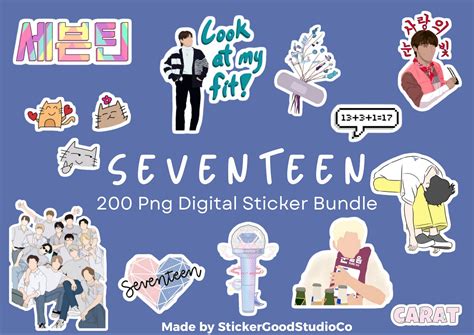 SEVENTEEN Png STICKER Bundle200 Digital Sticker