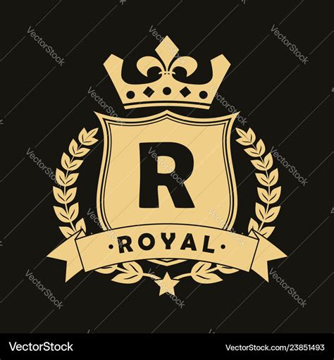 Royal Luxury Classic Logo Set Isolated On Black Vector Illustration Of ...