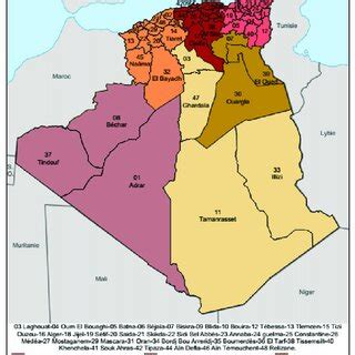 French Algeria 1934-1955 administrative map; in red, the Southern... | Download Scientific Diagram