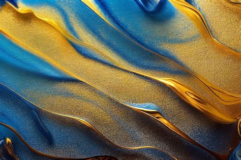 Premium Photo Abstract Fluid Art Painting Texture Blue And Gold Colors