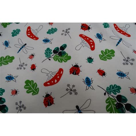 Tissu Jersey De Coton Enfant Imprim Champignon Vendu Au M Tre En Ligne