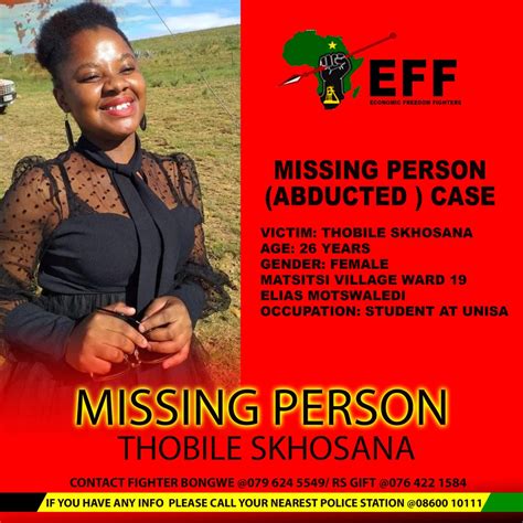 Walter Molapo On Twitter Let S Help To Find Her EFF Limpopo